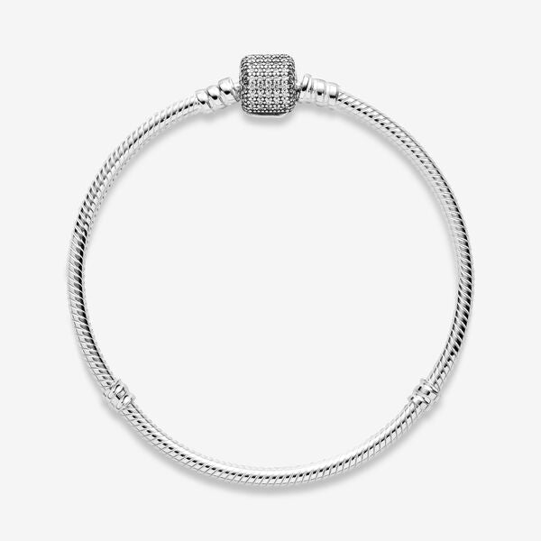 Chain Bracelet – Sterling Silver – Pandora Moments Sparkling Pavé Clasp Snake