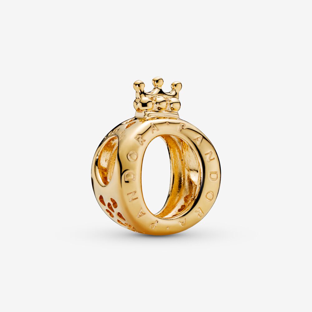 Charm – 14k Gold-Plated – Pandora Crown O Logo