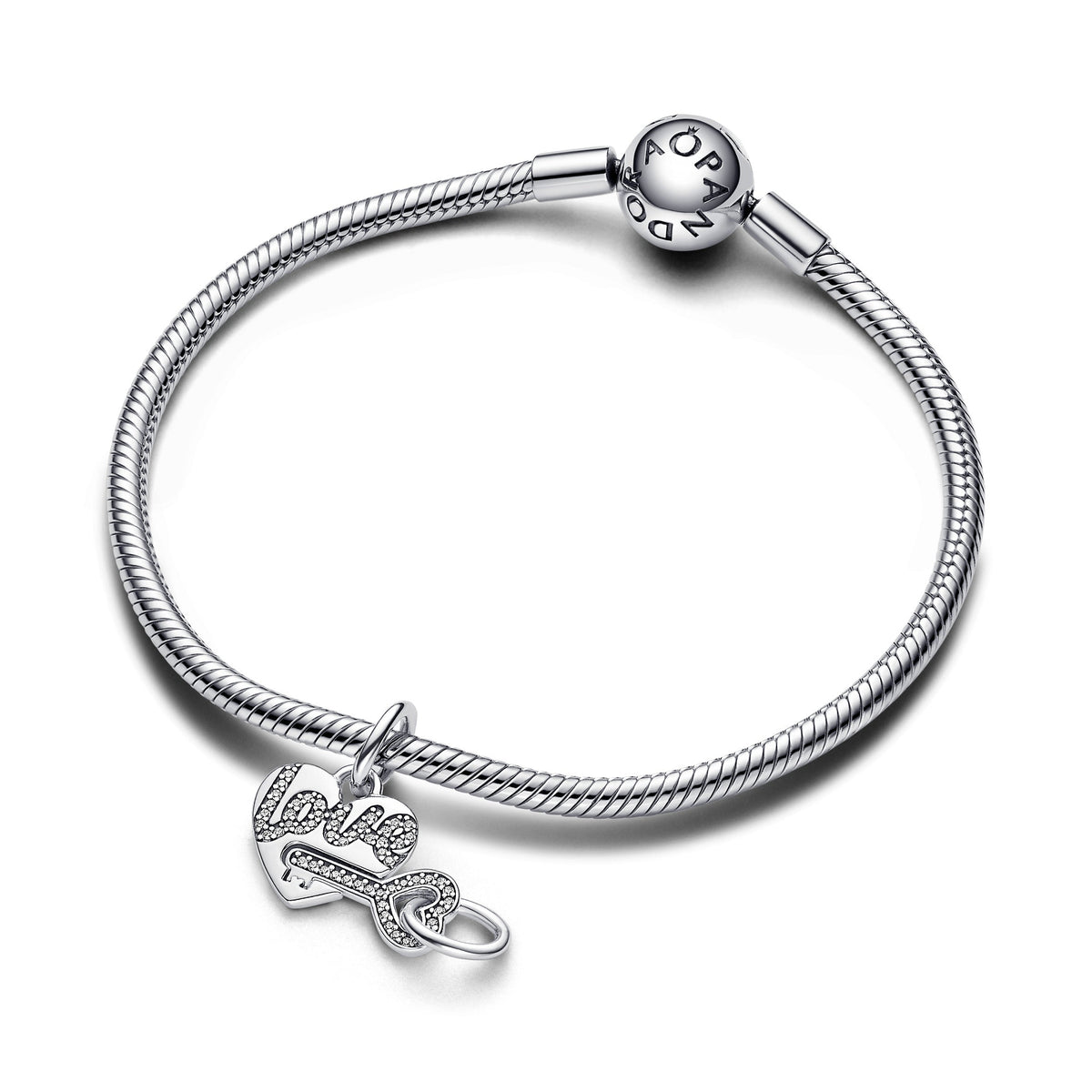 Dangle Charm – Splittable Heart & Key