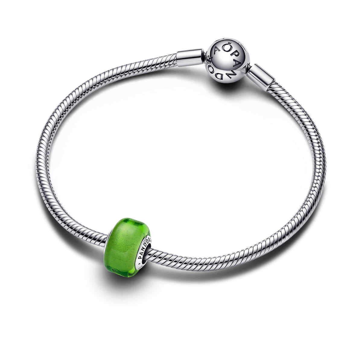 Charm – Sterling Silver – Green Mini Murano Glass