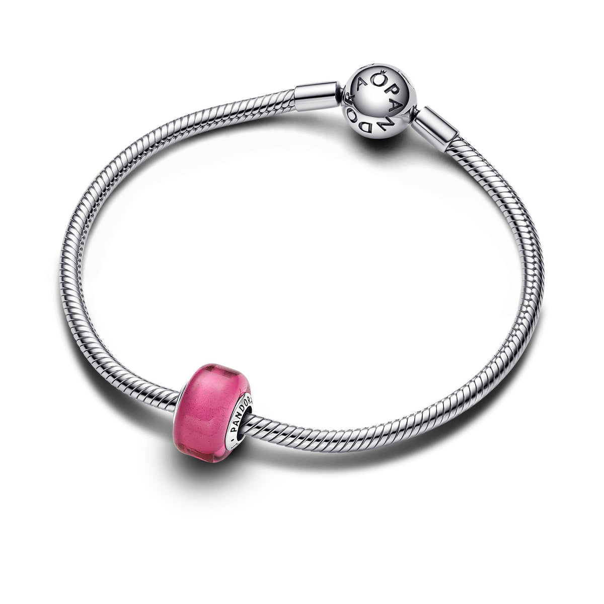 Charm – Sterling Silver – Pink Mini Murano Glass