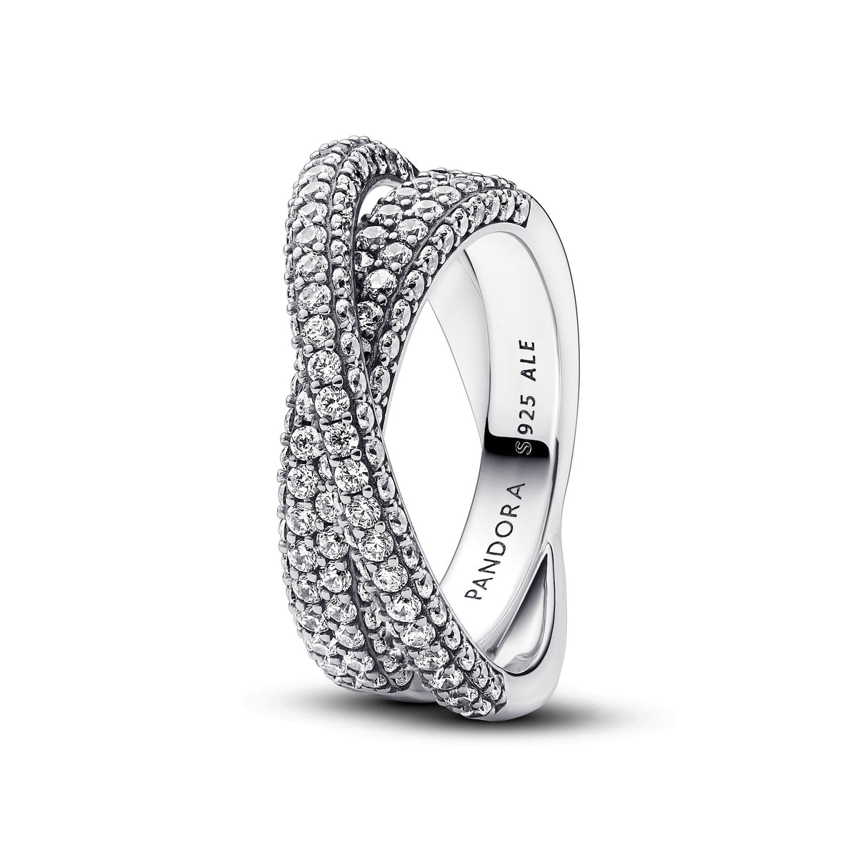 Ring – Sterling Silver – Pandora Timeless Pavé Crossover Dual Band