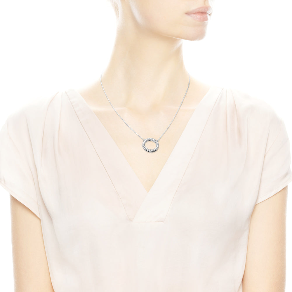 Necklace – Sterling Silver – Circle of Sparkle