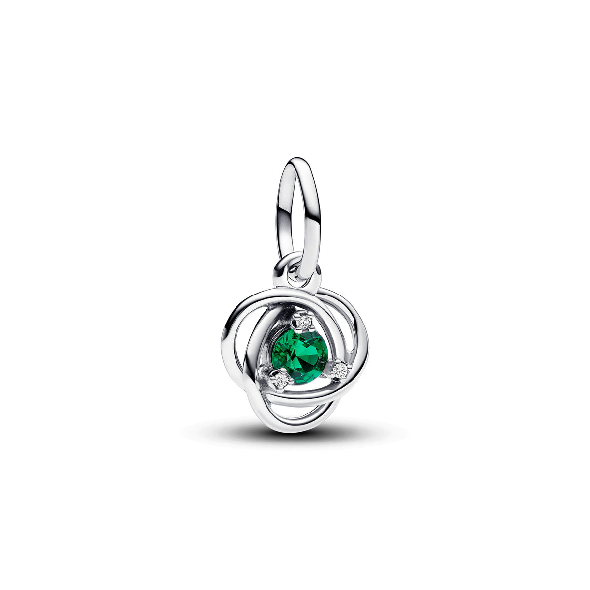 Dangle Charm – Sterling Silver – May Royal Green Eternity Circle