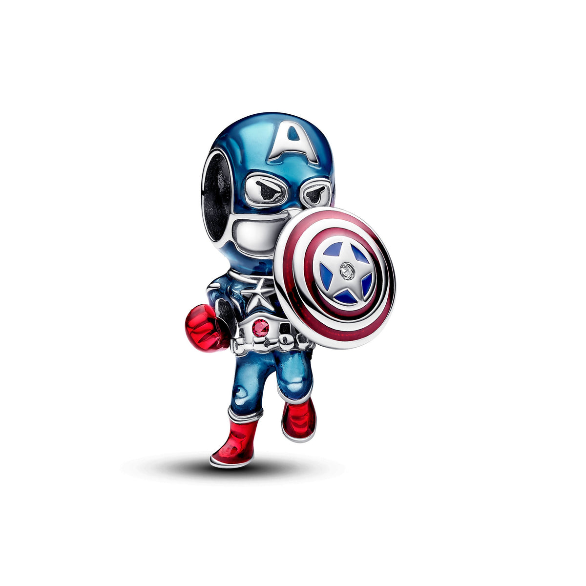 Charm – Sterling Silver – Marvel The Avengers Captain America