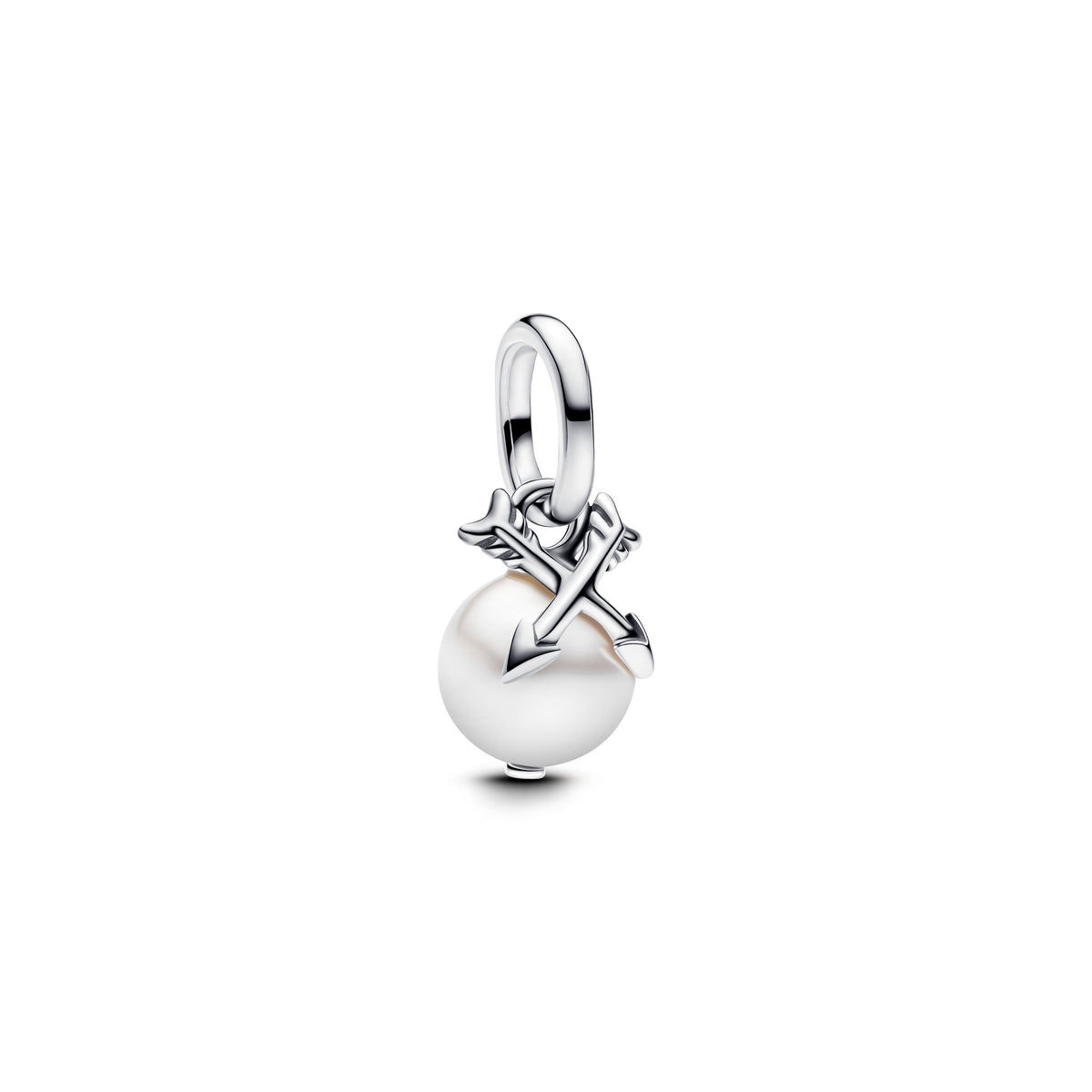 Dangle Charm – Sterling Silver – Pearl & Arrows Mini