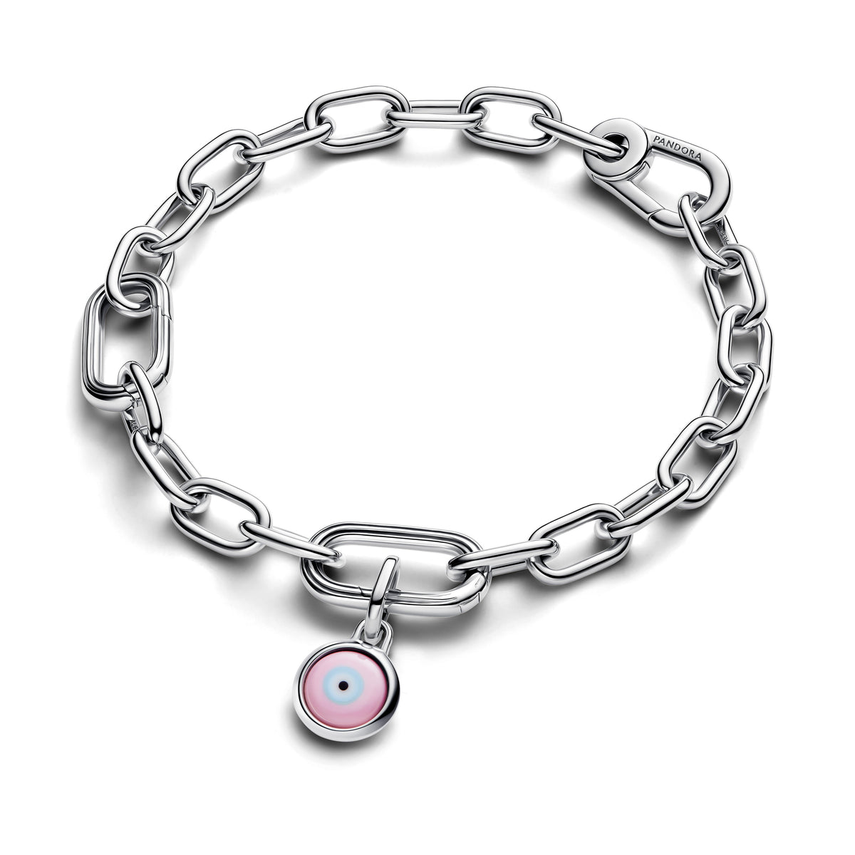 Dangle Charm – Sterling Silver – Engravable Evil Eye Murano Glass Mini