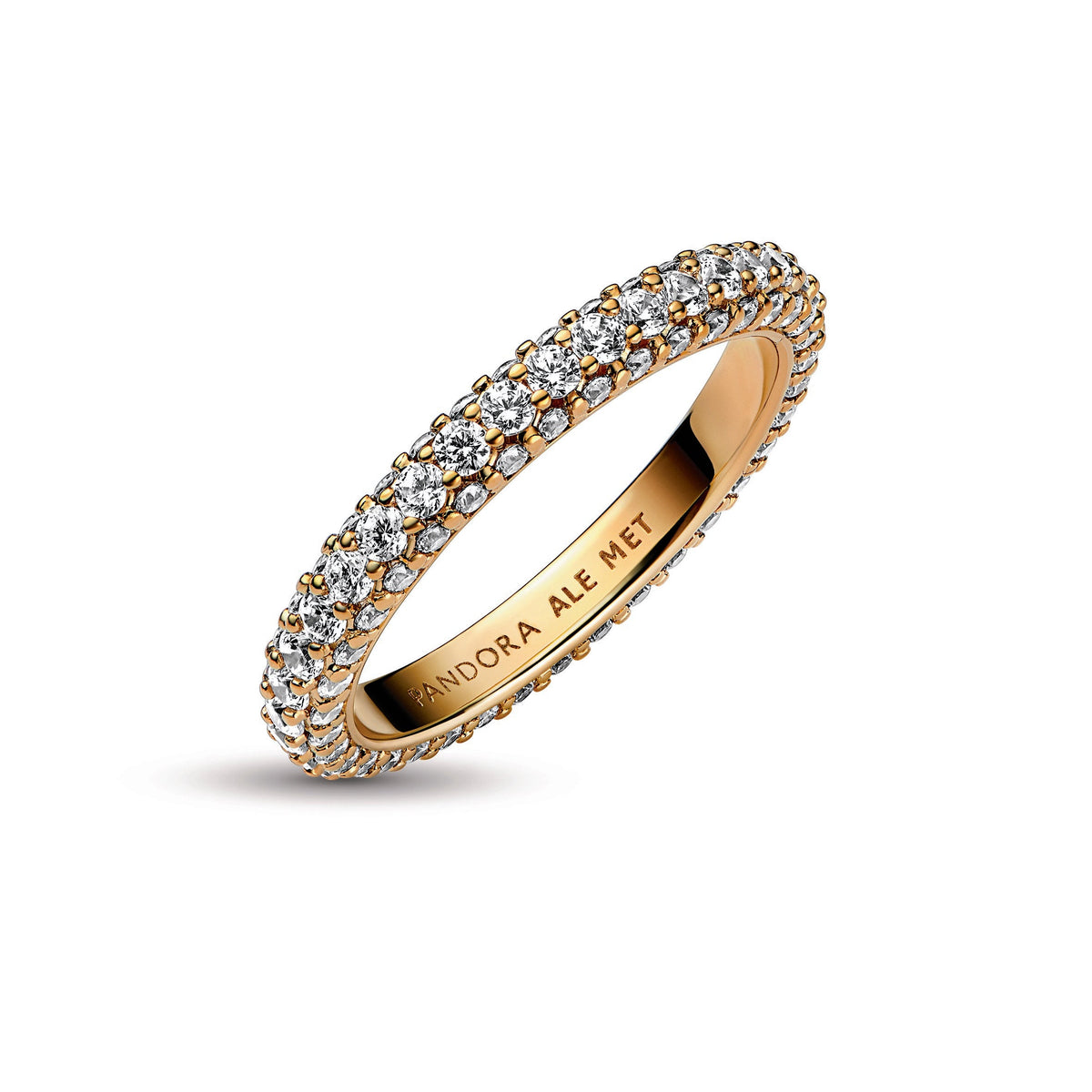 Ring – 14k Rose Gold-Plated – Pandora Timeless Pavé Single-row