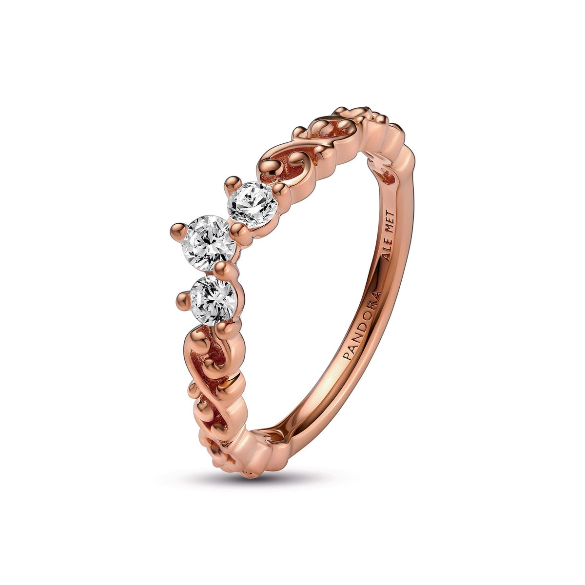 Ring – 14k Rose Gold-Plated – Regal Swirl Tiara