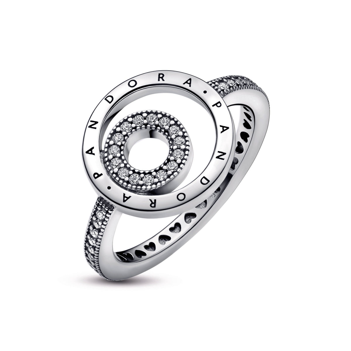 Ring – Sterling Silver – Pandora Signature Logo Circles Pavé