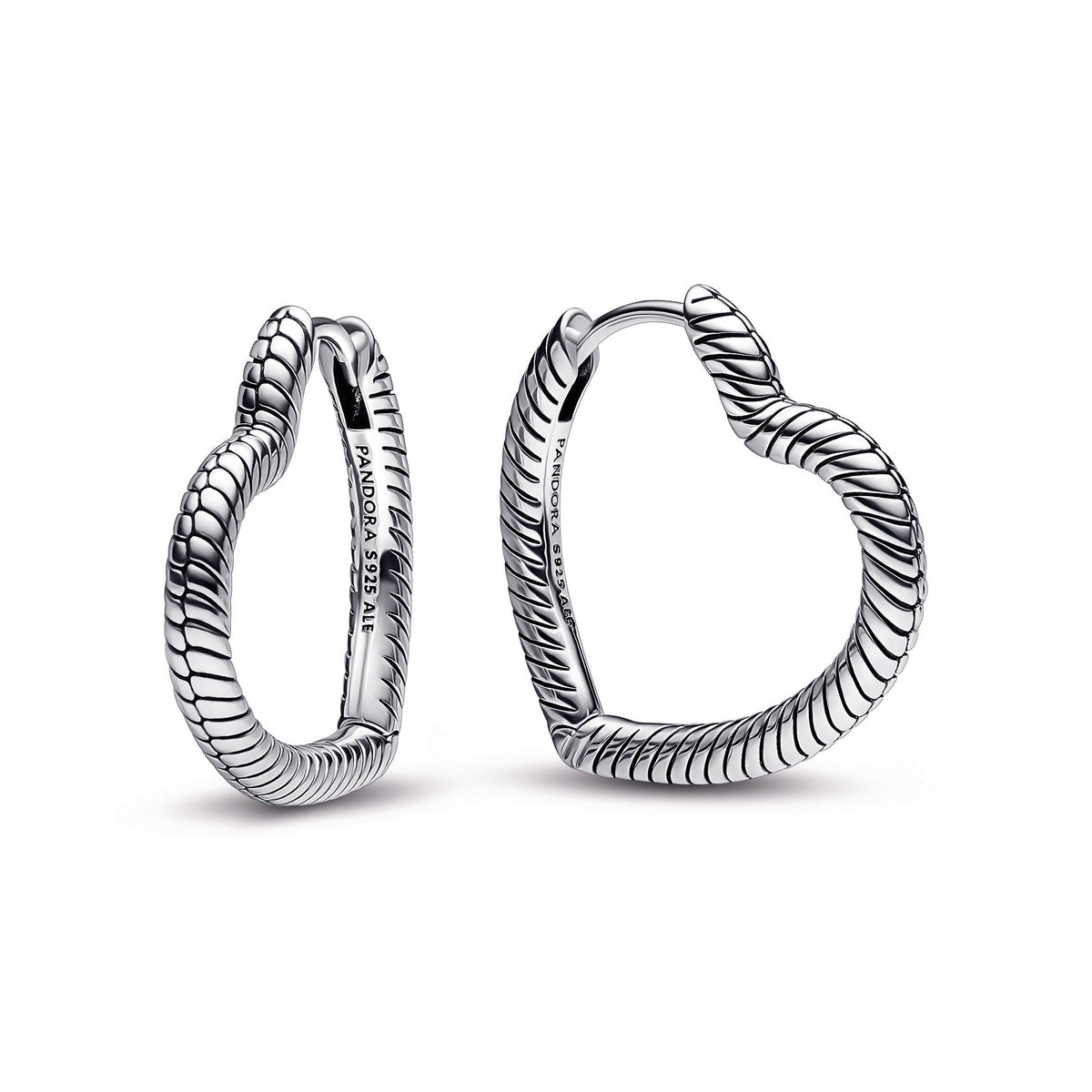 Hoop Earrings – Sterling Silver – Pandora Moments Heart Charm