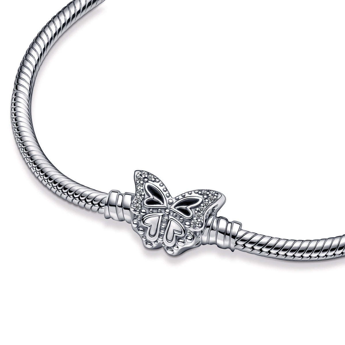 Chain Bracelet – Sterling Silver – Pandora Moments Butterfly Clasp Snake