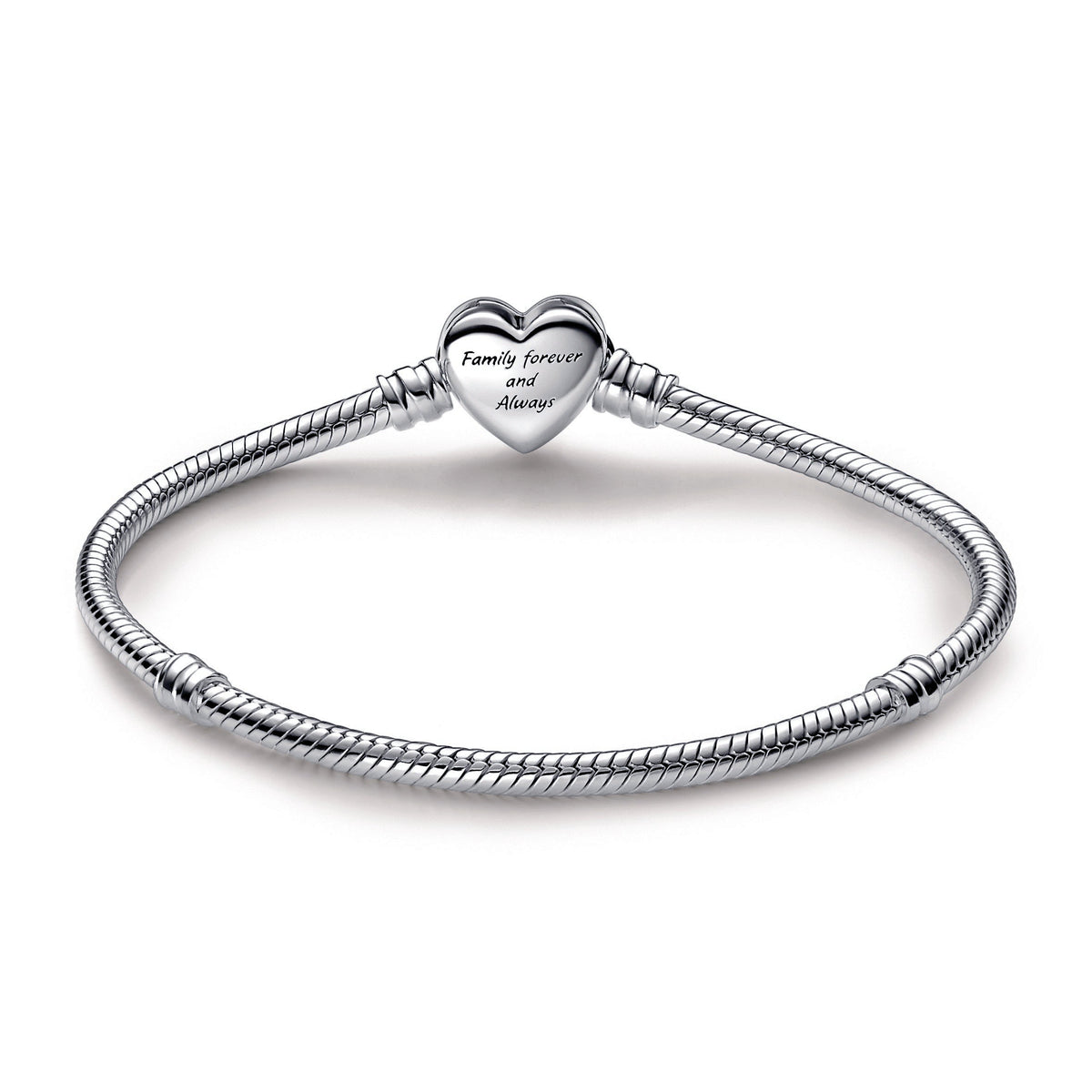 Chain Bracelet – Sterling Silver – Pandora Moments Sparkling Infinity Heart Clasp Snake
