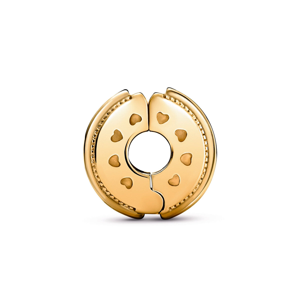 Clip Charm – 14k Gold-Plated – Sparkling Pavé Lines & Logo