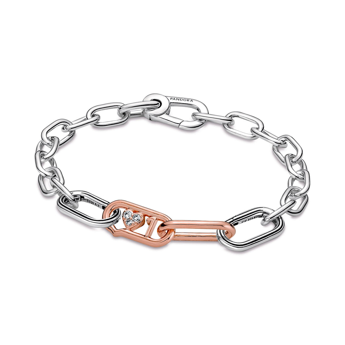 Bracelet – 14k Rose Gold-Plated – Pandora ME Styling Love It Double Link