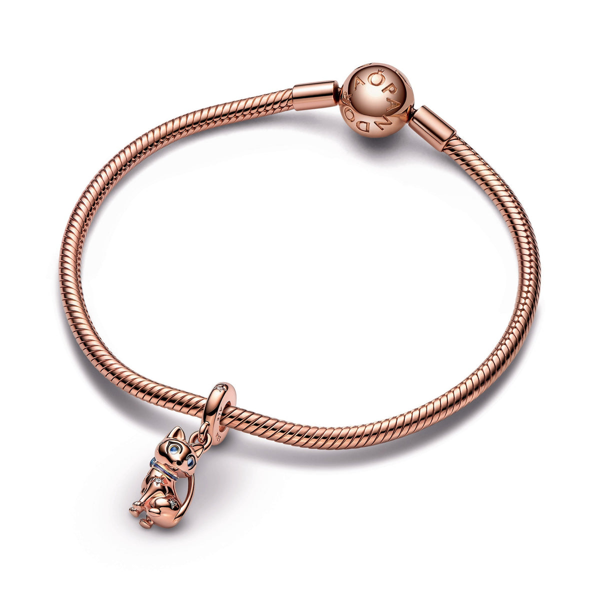 Dangle Charm – 14k Rose Gold-Plated – Sparkling Pet Cat