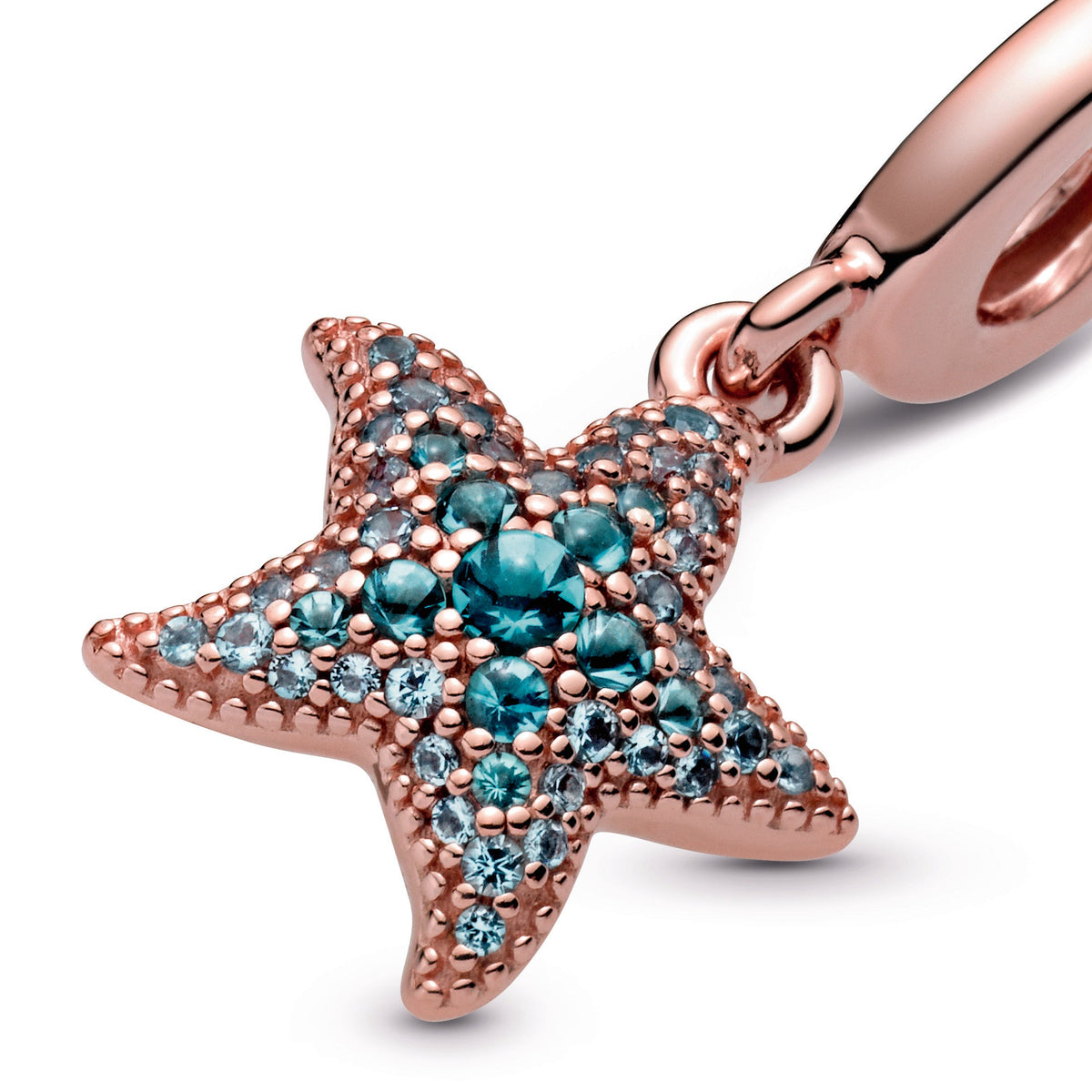 Dangle Charm – 14k Rose Gold-Plated – Sparkling Starfish