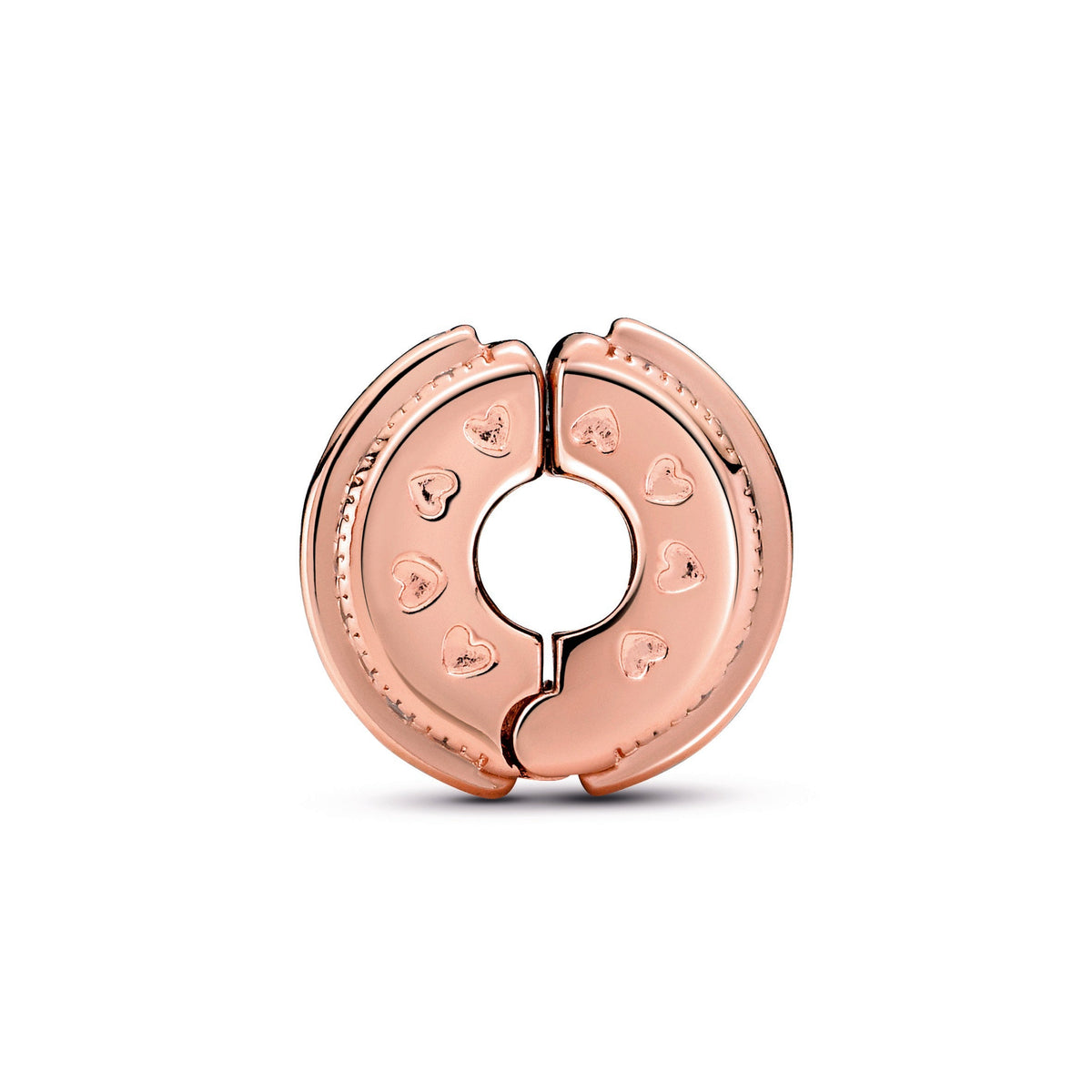 Charm – 14k Rose Gold-Plated – Sparkling Pavé Lines and Logo Clip