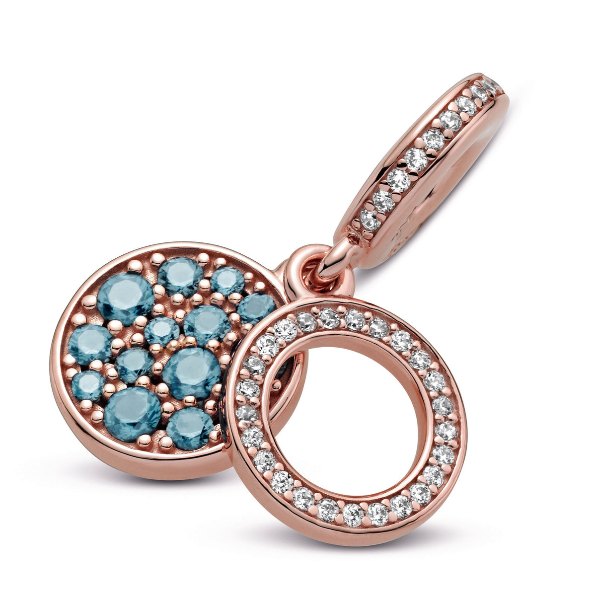 Dangle Charm – Sparkling Light Blue Disc Double
