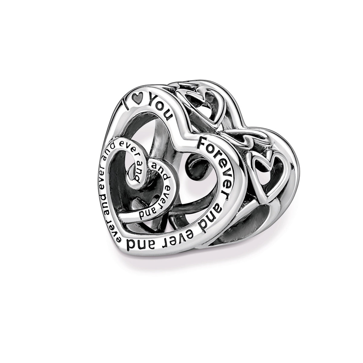 Charm – Sterling Silver – Entwined Infinite Hearts