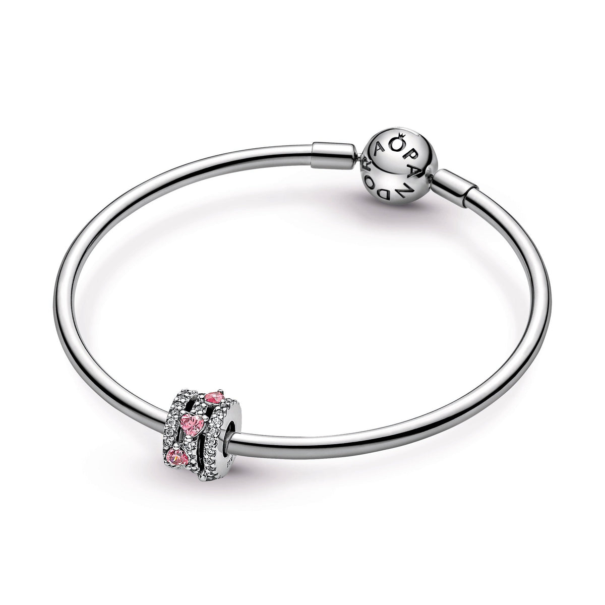 Charm – Sterling Silver – Sparkling Triple Halo Hearts