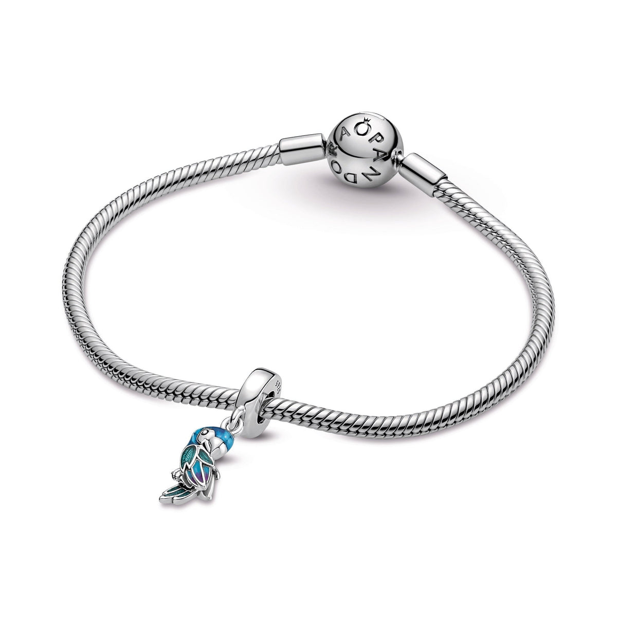 Dangle Charm – Sterling Silver – Jungle Paradise Parrot
