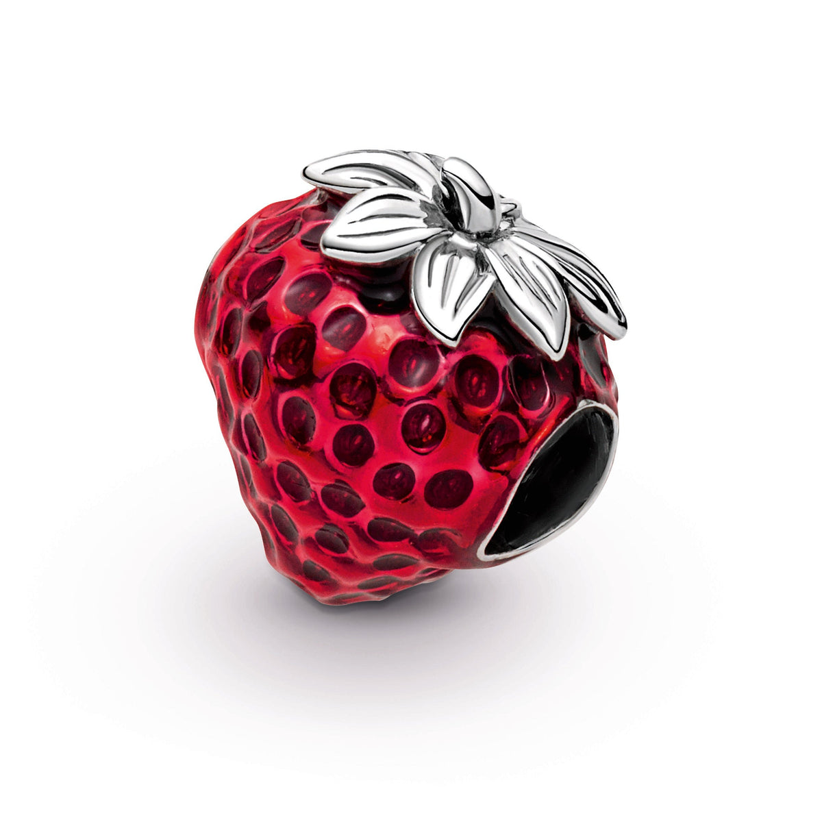Charm – Sterling Silver – Seeded Strawberry Fruit