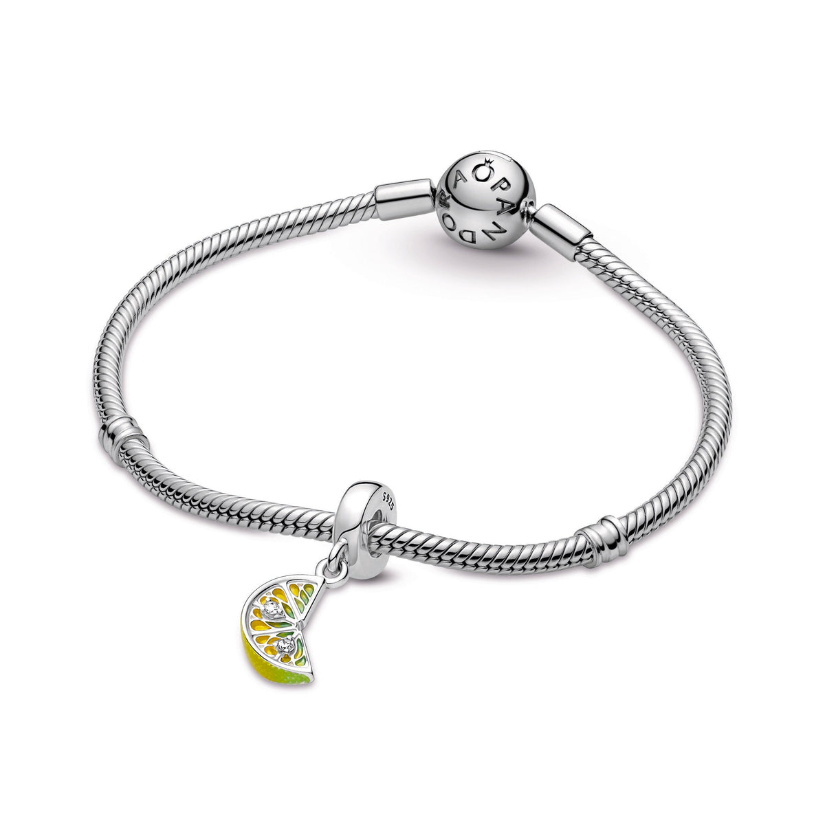 Dangle Charm – Sterling Silver – Lemon Slice Sparkling Fruit