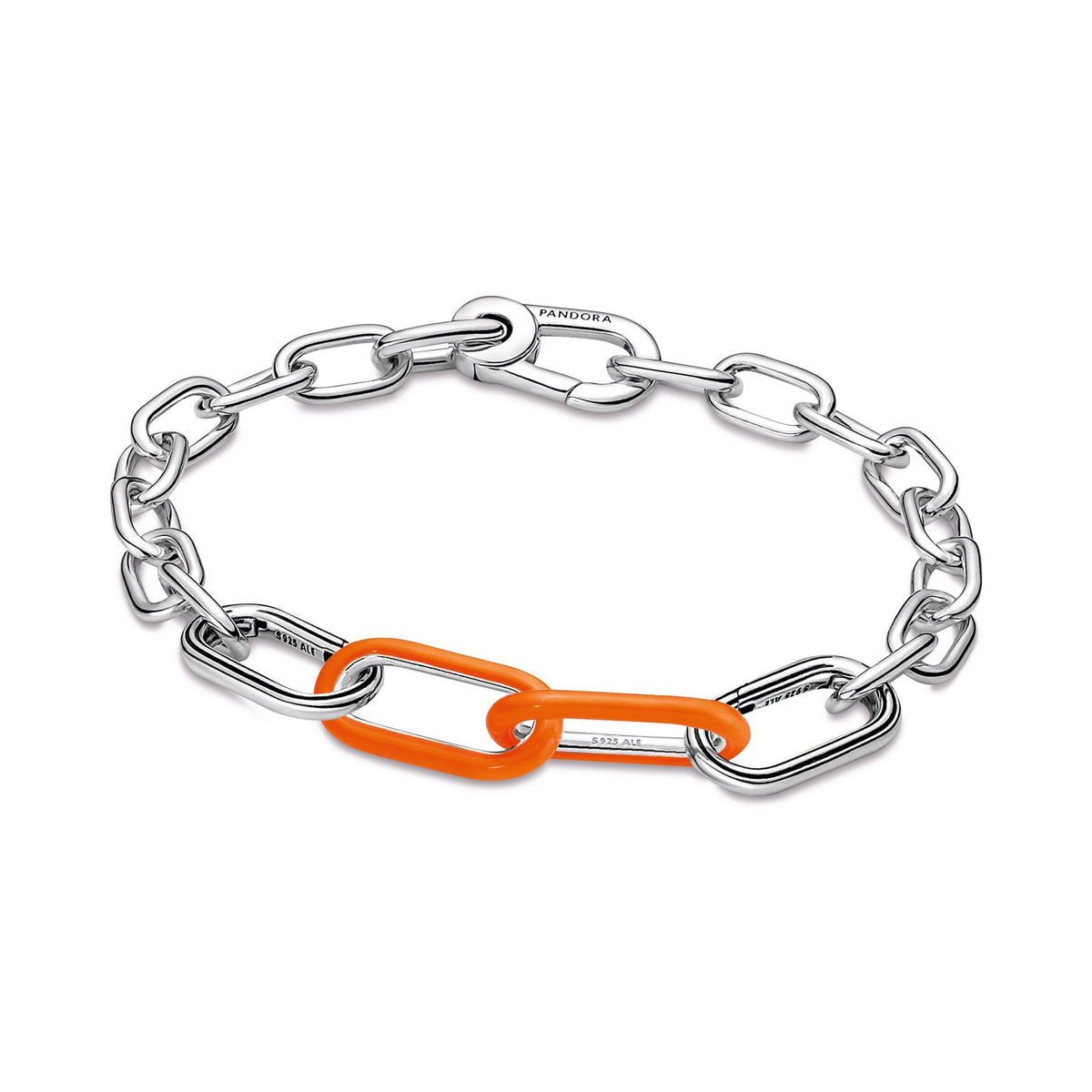 Bracelet – Sterling Silver – Pandora ME Styling Bright Orange Double Link