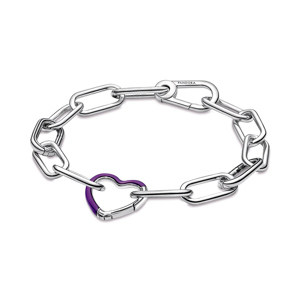 Bracelet – Sterling Silver – Pandora ME Bright Purple Styling Heart Connector
