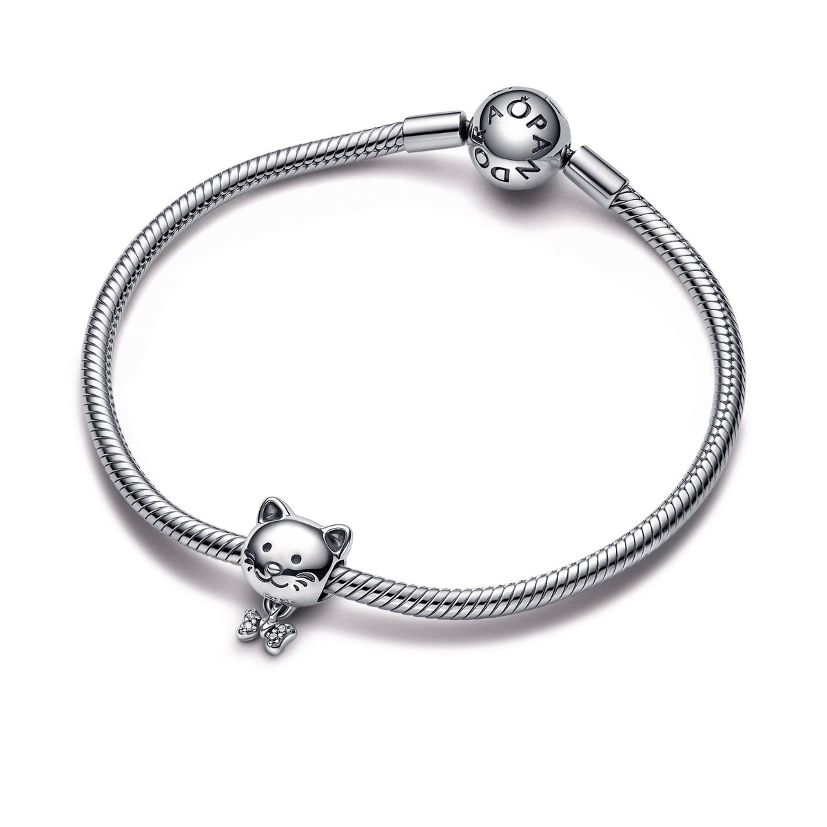 Charm – Sterling Silver – Pet Cat & Bow