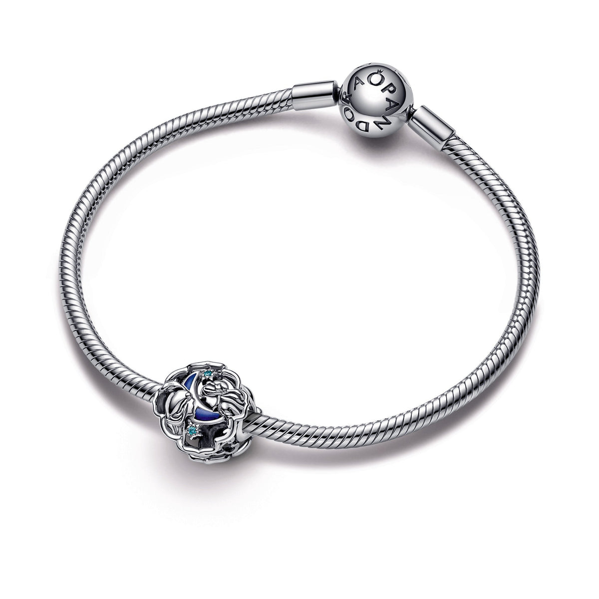 Charm – Sterling Silver – Disney Aladdin, Princess Jasmine & Genie Glow-in-the-dark
