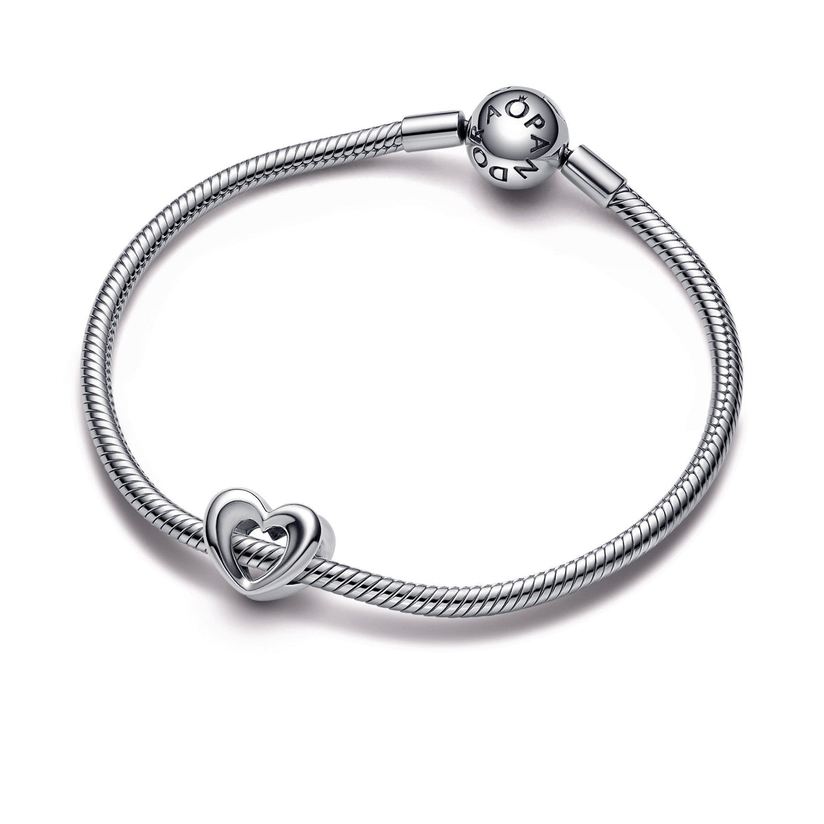 Charm – Sterling Silver – Radiant Open Heart