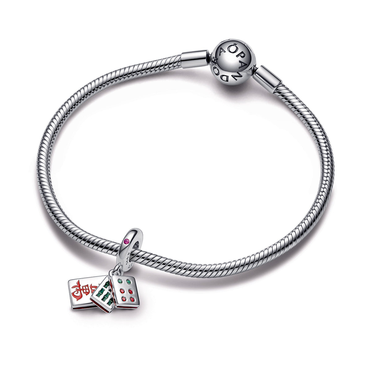 Dangle Charm – Sterling Silver – Mahjong Triple