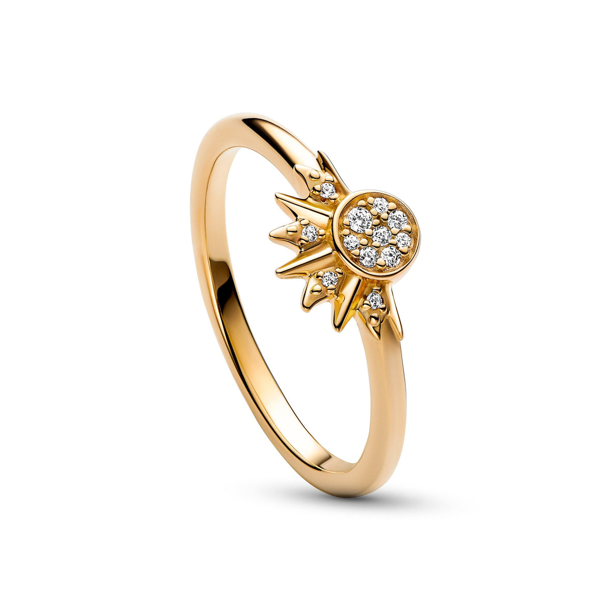 Ring – 14k Gold-Plated – Celestial Sparkling Sun