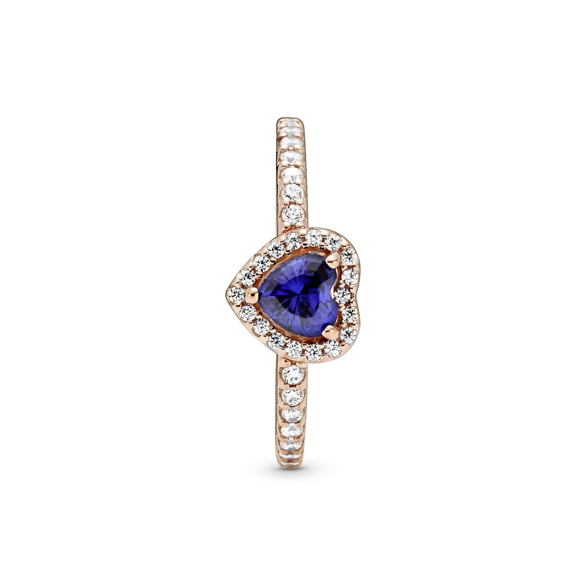 Ring – 14k Rose Gold-Plated – Sparkling Elevated Heart
