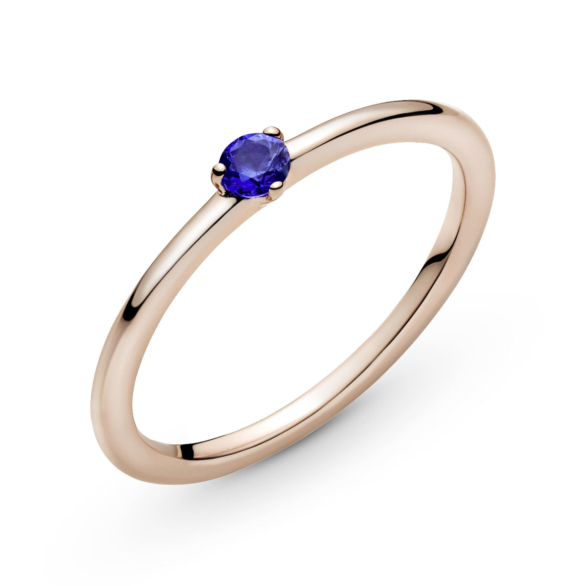 Ring – 14k Rose Gold-Plated – Stellar Blue Solitaire