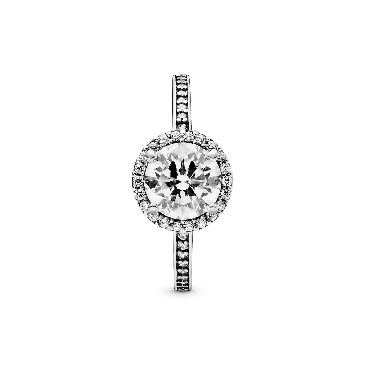 Ring – Sterling Silver – Round Sparkle Halo