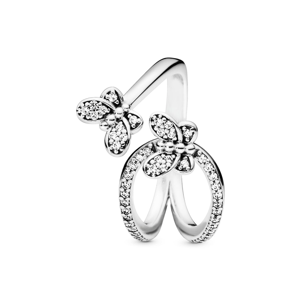 Ring – Sterling Silver – Sparkling Butterfly Open