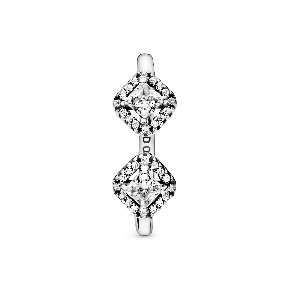 Ring – Sterling Silver – Square Sparkle Open