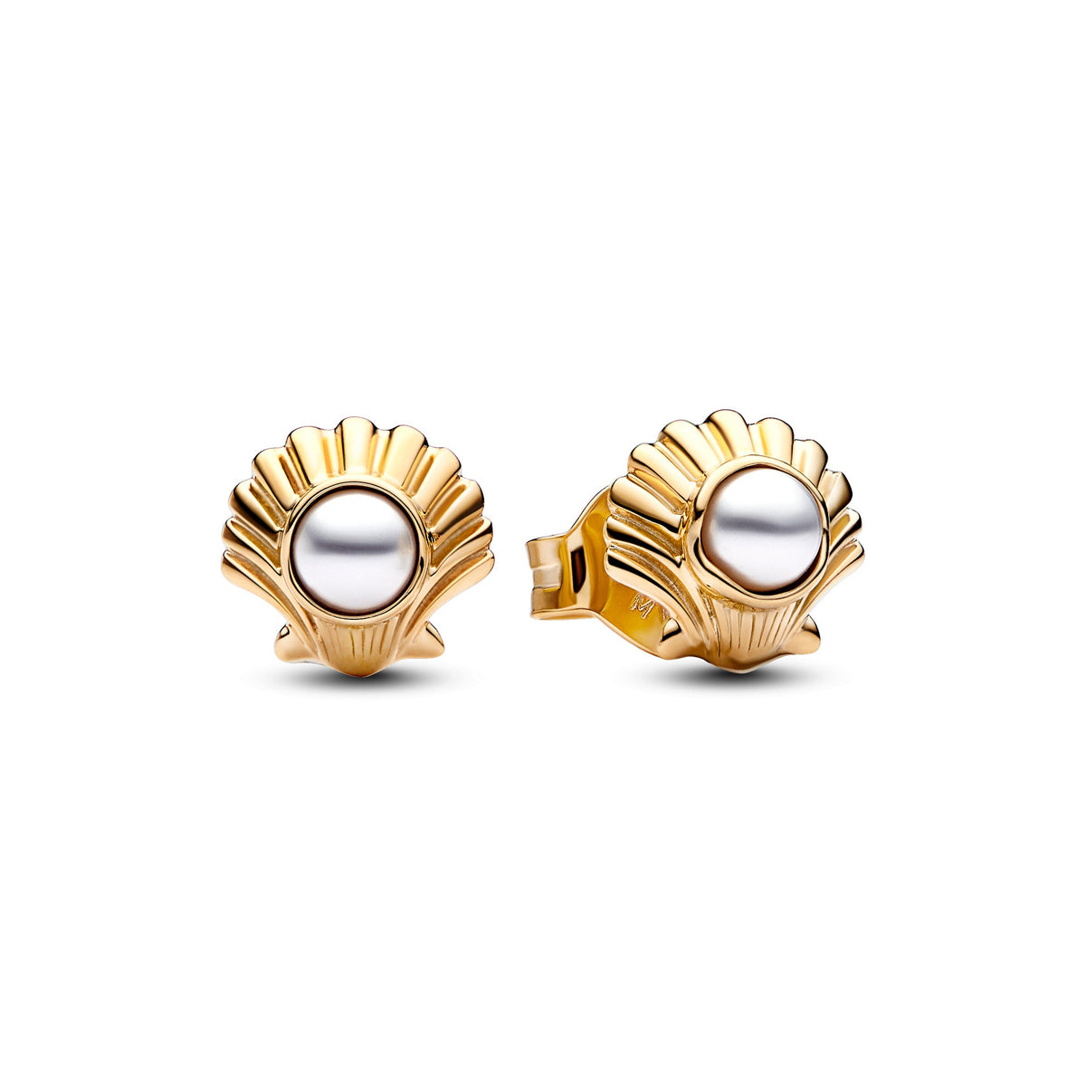 Stud Earrings – 14k Gold-Plated – Disney The Little Mermaid Seashell