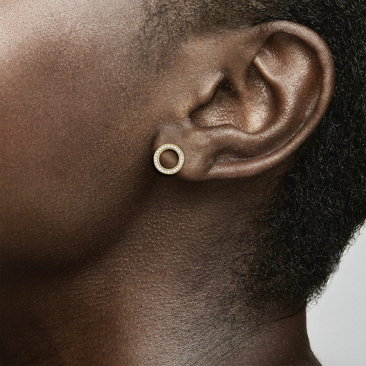 Stud Earrings – 14k Gold-Plated – Sparkling Circle
