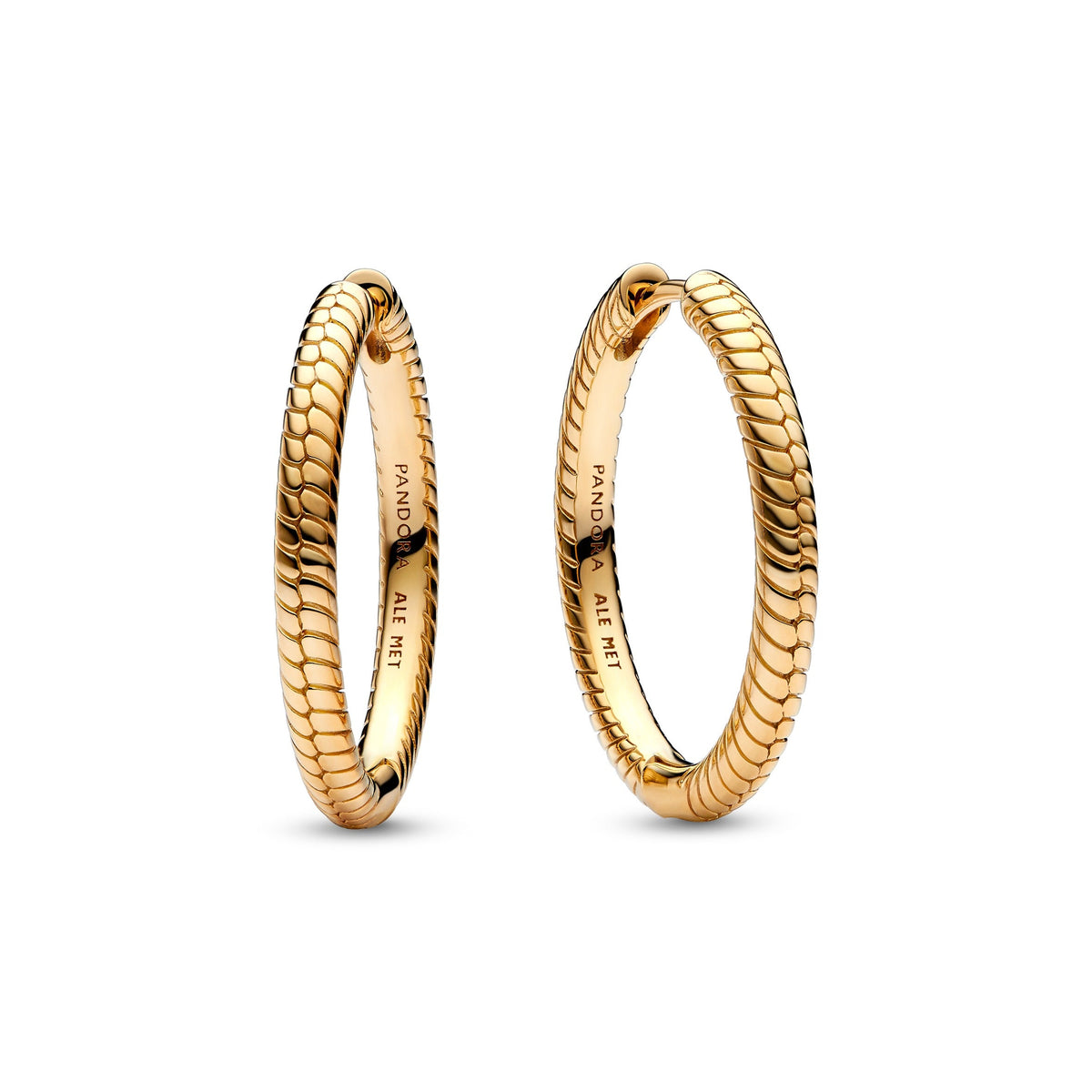 Hoop Earrings – 14k Gold-Plated – Pandora Moments Charm