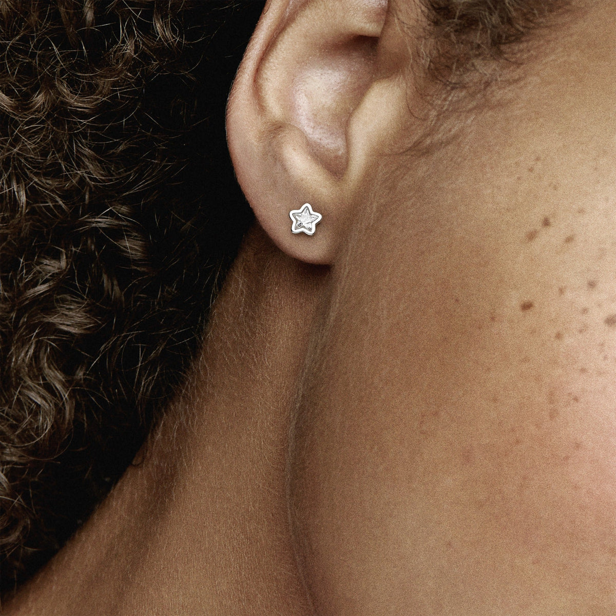 Stud Earrings – Sterling Silver – Sparkling Star