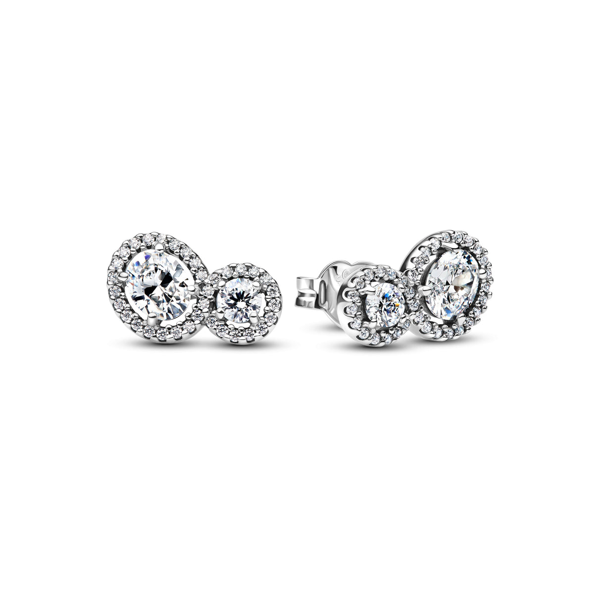 Stud Earrings – Sterling Silver – Embracing Halo