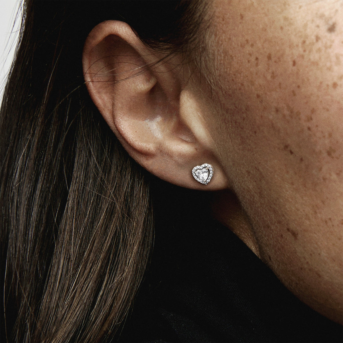 Stud Earrings – Sterling Silver – Elevated Heart