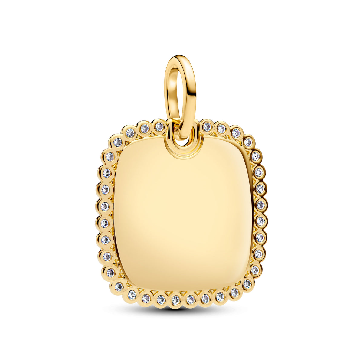 Pendant – 14k Gold-Plated – Engravable Square Tag