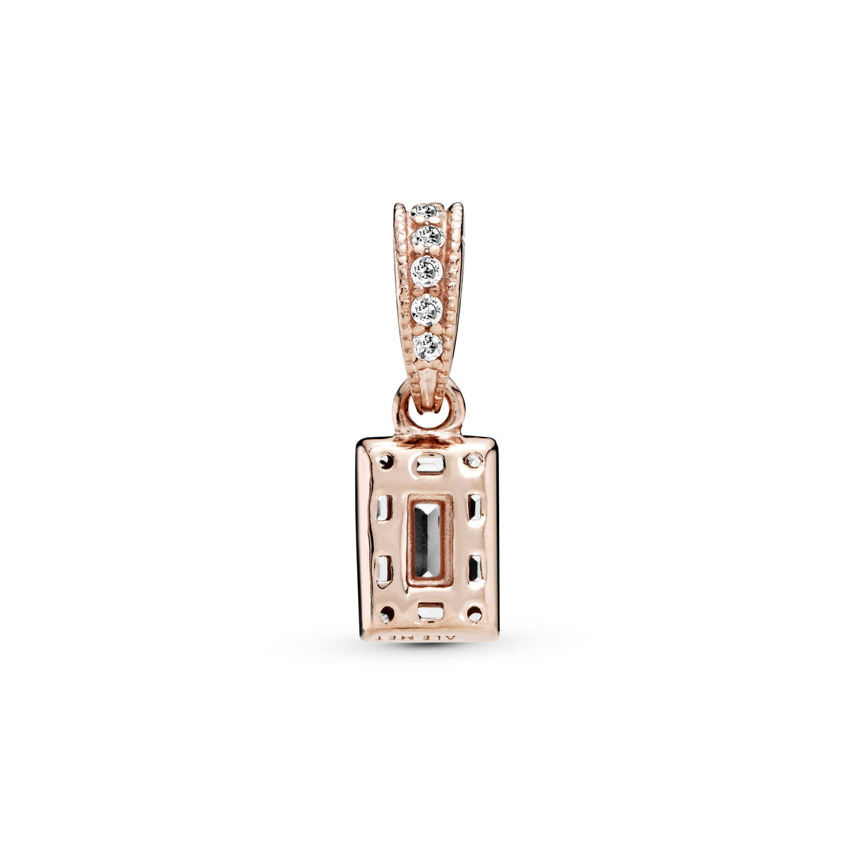 Pendant – 14k Rose Gold-Plated – Sparkling Square Halo