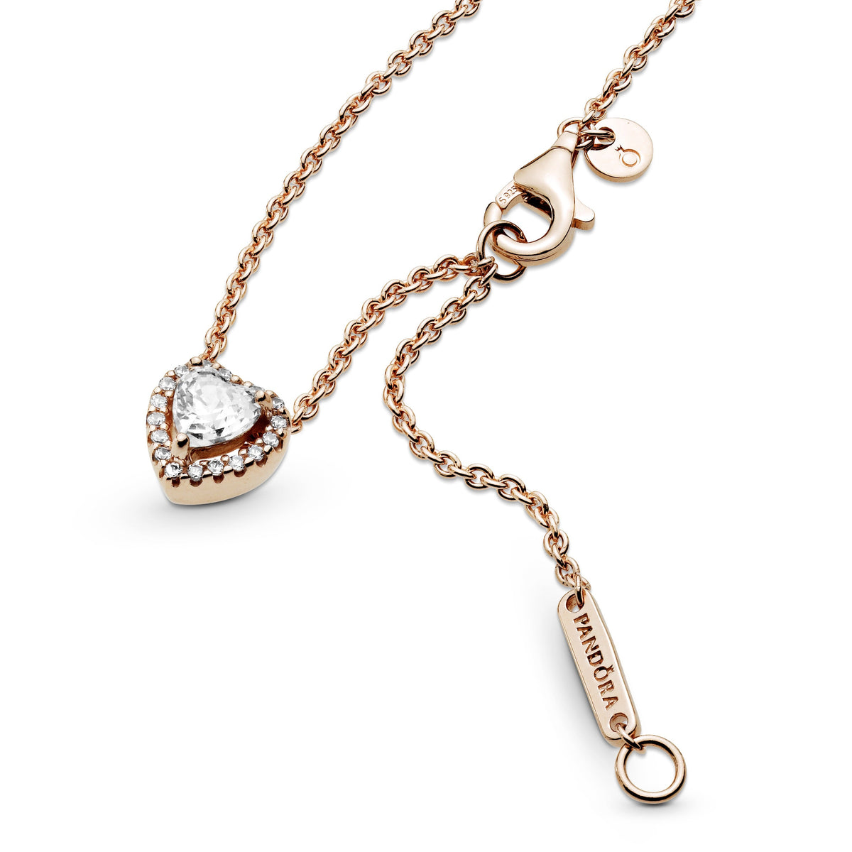 Necklace – 14k Rose Gold-Plated – Sparkling Heart Collier