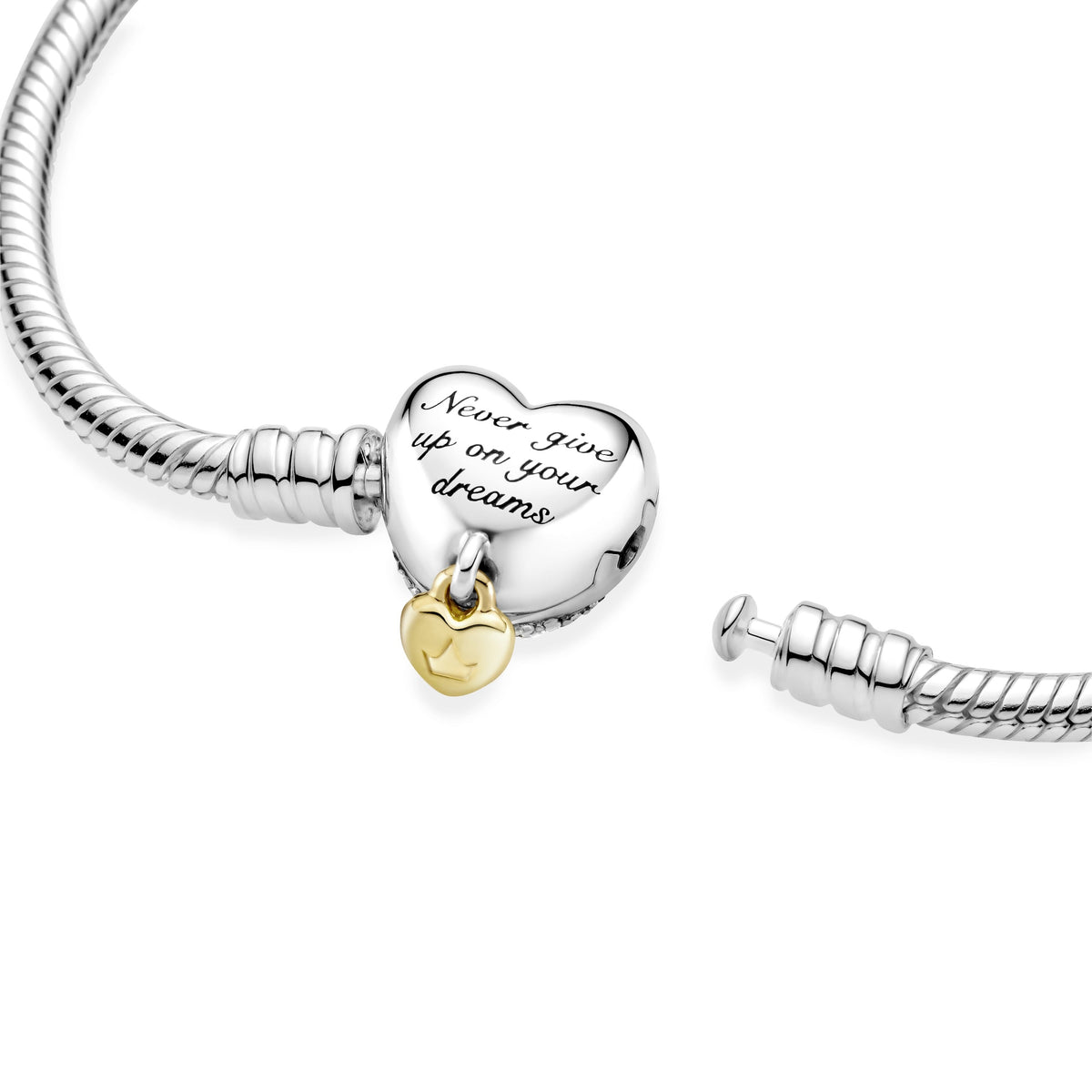 Chain Bracelet – 14k Gold-Plated – Disney Princess Pandora Moments Heart Snake